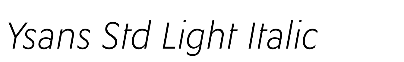 Ysans Std Light Italic
